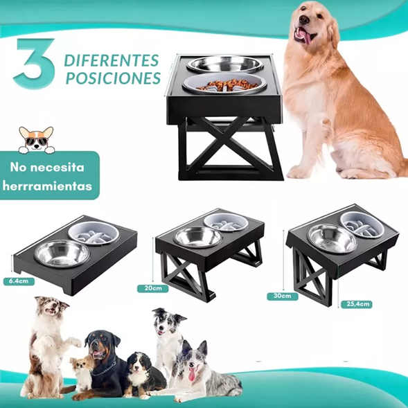 Comedero-Bebedero ajustable para Mascotas